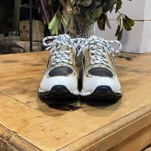 Steve Madden White and Gold Athletic Shoes